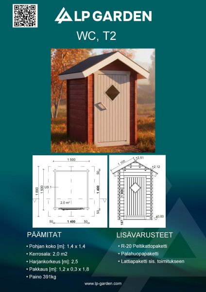 Hirsi WC T2 2,0m2 LP-Garden